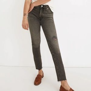 MADEWELL Perfect Vintage Jeans In Coamer Wash Ripped Edition Raw Hem Size 29